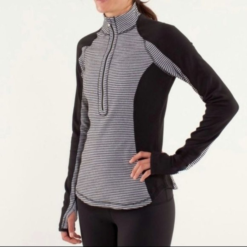 Velocity striped black,white Athletic top, size S